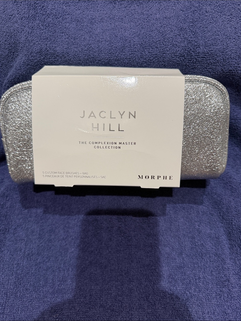 Morphe Silver Glitter Brush Pouch with White Sleeve